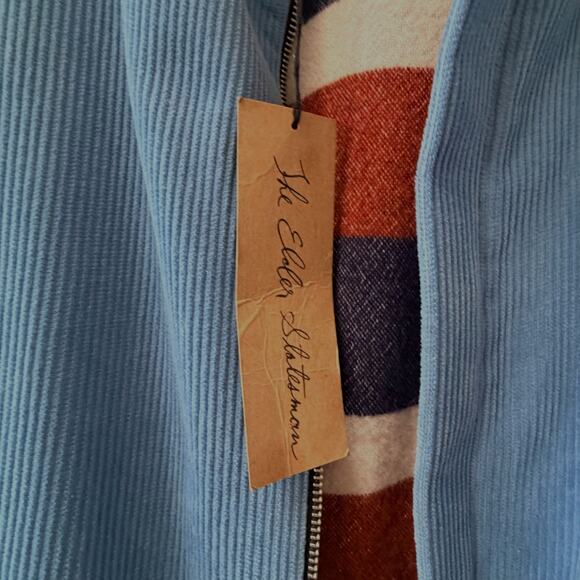 THE ELDER STATESMAN: Men's Blue Cord Zip Jacket - M - Picture 4 of 9